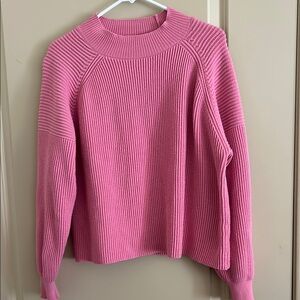 Pink Ribbed Women's Sweater